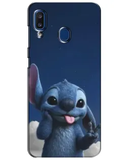 Чехол для Samsung Galaxy a20 2019 (A205F) с картинкой «Стич в облаках»