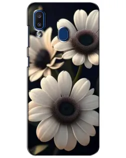 Чохол для Samsung Galaxy a20 2019 (A205F) з картинкою «Білі маргаритки макро»