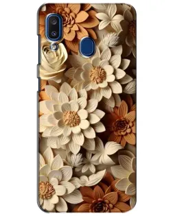 Чохол для Samsung Galaxy a20 2019 (A205F) з картинкою «Бежевий флористичний декор»