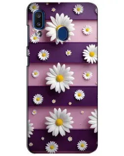 Чохол для Samsung Galaxy a20 2019 (A205F) з картинкою «Ромашки на фіолетовому»