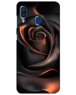 Чохол для Samsung Galaxy a20 2019 (A205F) з картинкою «Шовкова чорна троянда»