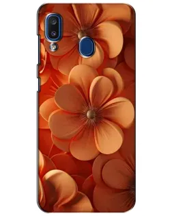 Чохол для Samsung Galaxy a20 2019 (A205F) з картинкою «Помаранчева макро квітка»