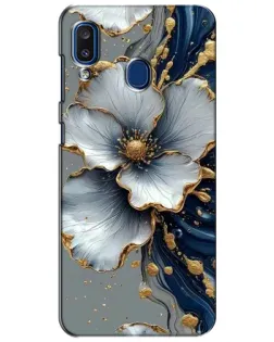 Чохол для Samsung Galaxy a20 2019 (A205F) з картинкою «Біла квітка та золотий флюїд»