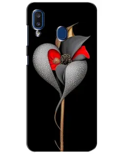 Чохол для Samsung Galaxy a20 2019 (A205F) з картинкою «Срібна фантазійна квітка»