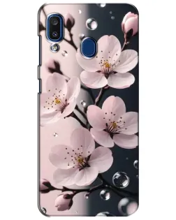 Чохол для Samsung Galaxy a20 2019 (A205F) з картинкою «Ніжня сакура та краплі»