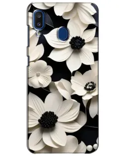 Чохол для Samsung Galaxy a20 2019 (A205F) з картинкою «Об'ємні білі квіти»