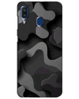 Чохол для Samsung Galaxy a20 2019 (A205F) з картинкою «Темний абстрактний камуфляж»