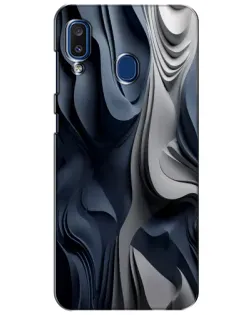 Чохол для Samsung Galaxy a20 2019 (A205F) з картинкою «Об'ємні сині складки»