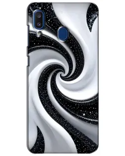 Чохол для Samsung Galaxy a20 2019 (A205F) з картинкою «Чорно-біла спіраль»