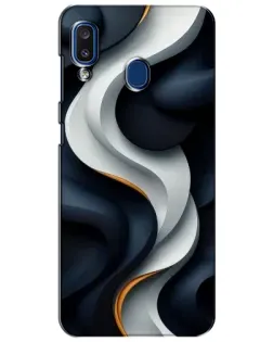 Чохол для Samsung Galaxy a20 2019 (A205F) з картинкою «Об'ємні чорно-білі стрічки»