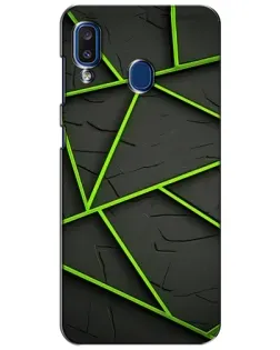 Чехол для Samsung Galaxy a20 2019 (A205F) с картинкой «Зеленые геометрические линии»