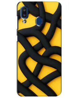 Чехол для Samsung Galaxy a20 2019 (A205F) с картинкой «Черное желтое переплетение»