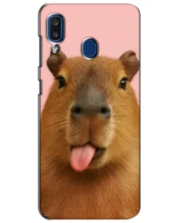 Чехол для Samsung Galaxy a20 2019 (A205F) с картинкой «Капибара с языком» Чехол для Samsung Galaxy a20 2019 (A205F) с картинкой «Капибара с языком»