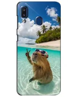 Чехол для Samsung Galaxy a20 2019 (A205F) с картинкой «Капибара на море» Чехол для Samsung Galaxy a20 2019 (A205F) с картинкой «Капибара на море»