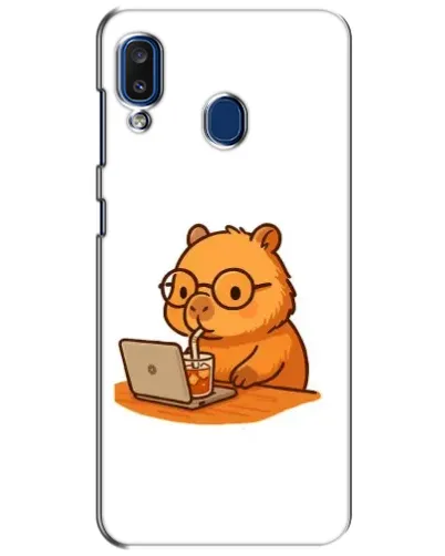 Чехол для Samsung Galaxy a20 2019 (A205F) с картинкой «Капибара с ноутбуком» Чехол для Samsung Galaxy a20 2019 (A205F) с картинкой «Капибара с ноутбуком»