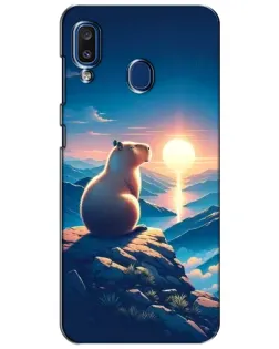 Чехол для Samsung Galaxy a20 2019 (A205F) с картинкой «Закат солнца с капибарой» Чехол для Samsung Galaxy a20 2019 (A205F) с картинкой «Закат солнца с капибарой»