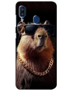 Чехол для Samsung Galaxy a20 2019 (A205F) с картинкой «Капибара золотая цепь» Чехол для Samsung Galaxy a20 2019 (A205F) с картинкой «Капибара золотая цепь»