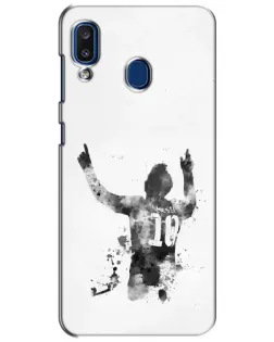 Чехол для Samsung Galaxy a20 2019 (A205F) с картинкой «Черно-белый силуэт Месси» Чехол для Samsung Galaxy a20 2019 (A205F) с картинкой «Черно-белый силуэт Месси»