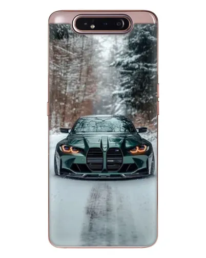 Чохол для Samsung Galaxy a80 2019 ( A805F ) з картинкою «BMW у зимовому лісі»