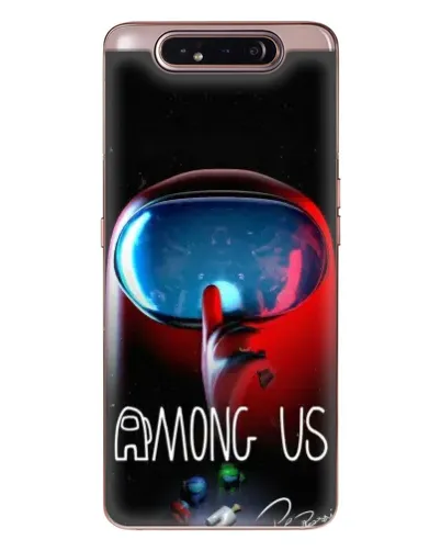 Чехол для Samsung Galaxy a80 2019 ( A805F ) с картинкой «Красный импостер — макро»