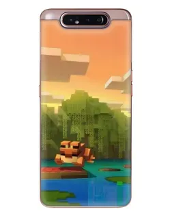 Чохол для Samsung Galaxy a80 2019 ( A805F ) з картинкою «Майнкрафт захід сонця»