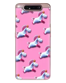 Чехол для Samsung Galaxy a80 2019 ( A805F ) с картинкой «Единороги на розовом»