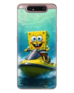 Чехол для Samsung Galaxy a80 2019 ( A805F ) с картинкой «Спанч Боб на гидроцикле»