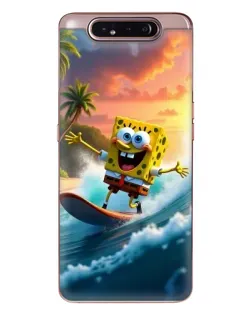 Чехол для Samsung Galaxy a80 2019 ( A805F ) с картинкой «Губка Боб серфингист»