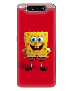 Чехол для Samsung Galaxy a80 2019 ( A805F ) с картинкой «Спанч Боб на красном»