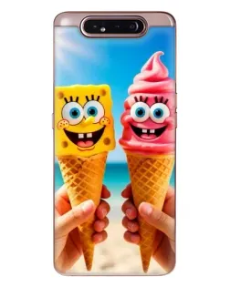 Чехол для Samsung Galaxy a80 2019 ( A805F ) с картинкой «Спанч Боб мороженое»