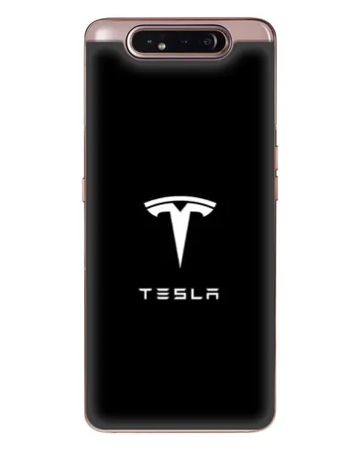 Чехол для Samsung Galaxy a80 2019 ( A805F ) с картинкой «Tesla White Logo»