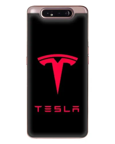 Чехол для Samsung Galaxy a80 2019 ( A805F ) с картинкой «Tesla Red Logo»