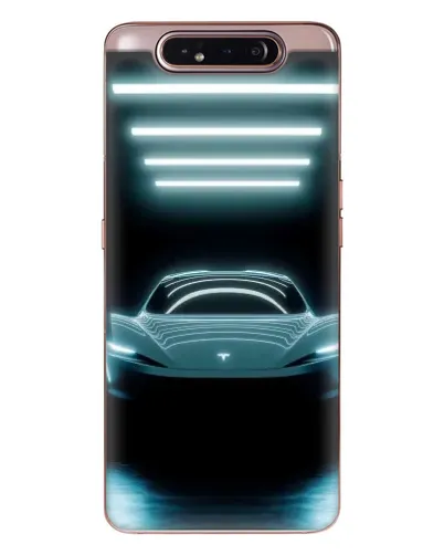 Чехол для Samsung Galaxy a80 2019 ( A805F ) с картинкой «Tesla в неоне»