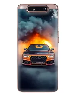 Чехол для Samsung Galaxy a80 2019 ( A805F ) с картинкой «Audi в огненном дыму»
