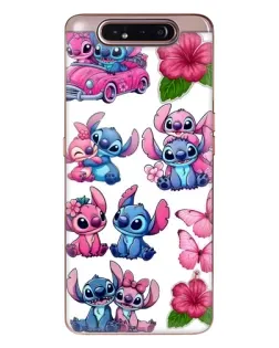 Чехол для Samsung Galaxy a80 2019 ( A805F ) с картинкой «Стикеры Stitch и Angel»