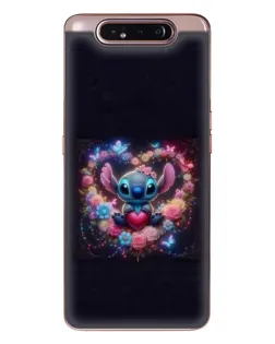 Чехол для Samsung Galaxy a80 2019 ( A805F ) с картинкой «Stitch в цветах»