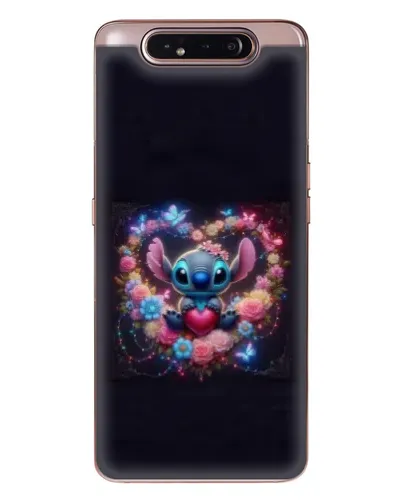 Чехол для Samsung Galaxy a80 2019 ( A805F ) с картинкой «Stitch в цветах»