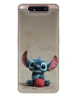 Чехол для Samsung Galaxy a80 2019 ( A805F ) с картинкой «Стич на коричневом фоне»