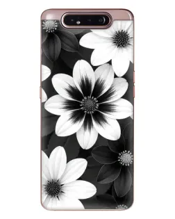 Чехол для Samsung Galaxy a80 2019 ( A805F ) с картинкой «Монохромные астры»