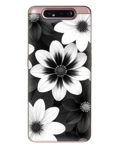 Чехол для Samsung Galaxy a80 2019 ( A805F ) с картинкой «Монохромные астры»