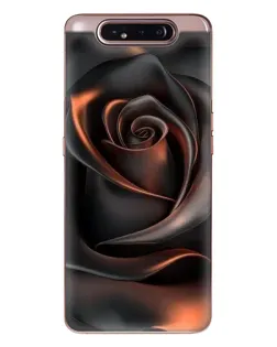 Чехол для Samsung Galaxy a80 2019 ( A805F ) с картинкой «Шелковая черная роза»
