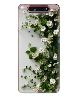 Чехол для Samsung Galaxy a80 2019 ( A805F ) с картинкой «Ветка мелких белых цветов»