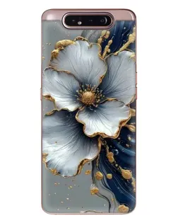Чехол для Samsung Galaxy a80 2019 ( A805F ) с картинкой «Белый цветок и золотой флюид»
