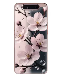 Чехол для Samsung Galaxy a80 2019 ( A805F ) с картинкой «Нежная сакура и капли»