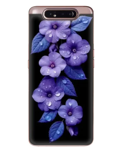 Чехол для Samsung Galaxy a80 2019 ( A805F ) с картинкой «Фиолетовые цветы с росою»