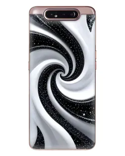 Чехол для Samsung Galaxy a80 2019 ( A805F ) с картинкой «Черно-белая спираль»