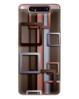 Чехол для Samsung Galaxy a80 2019 ( A805F ) с картинкой «Коричневые объемные квадраты»