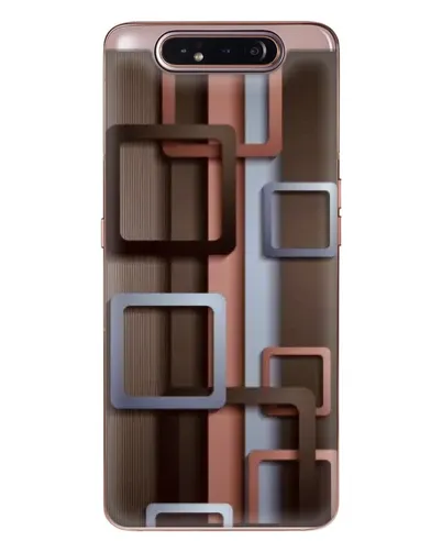 Чехол для Samsung Galaxy a80 2019 ( A805F ) с картинкой «Коричневые объемные квадраты»