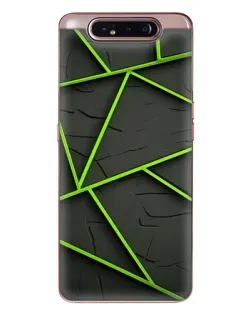 Чехол для Samsung Galaxy a80 2019 ( A805F ) с картинкой «Зеленые геометрические линии»