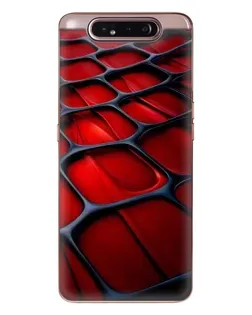 Чехол для Samsung Galaxy a80 2019 ( A805F ) с картинкой «Красная глянцевая сетка»
